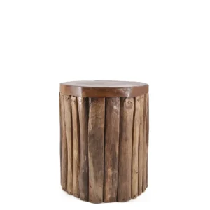 MESITA TEKA TRONCOS VERTICALES 35*35*45