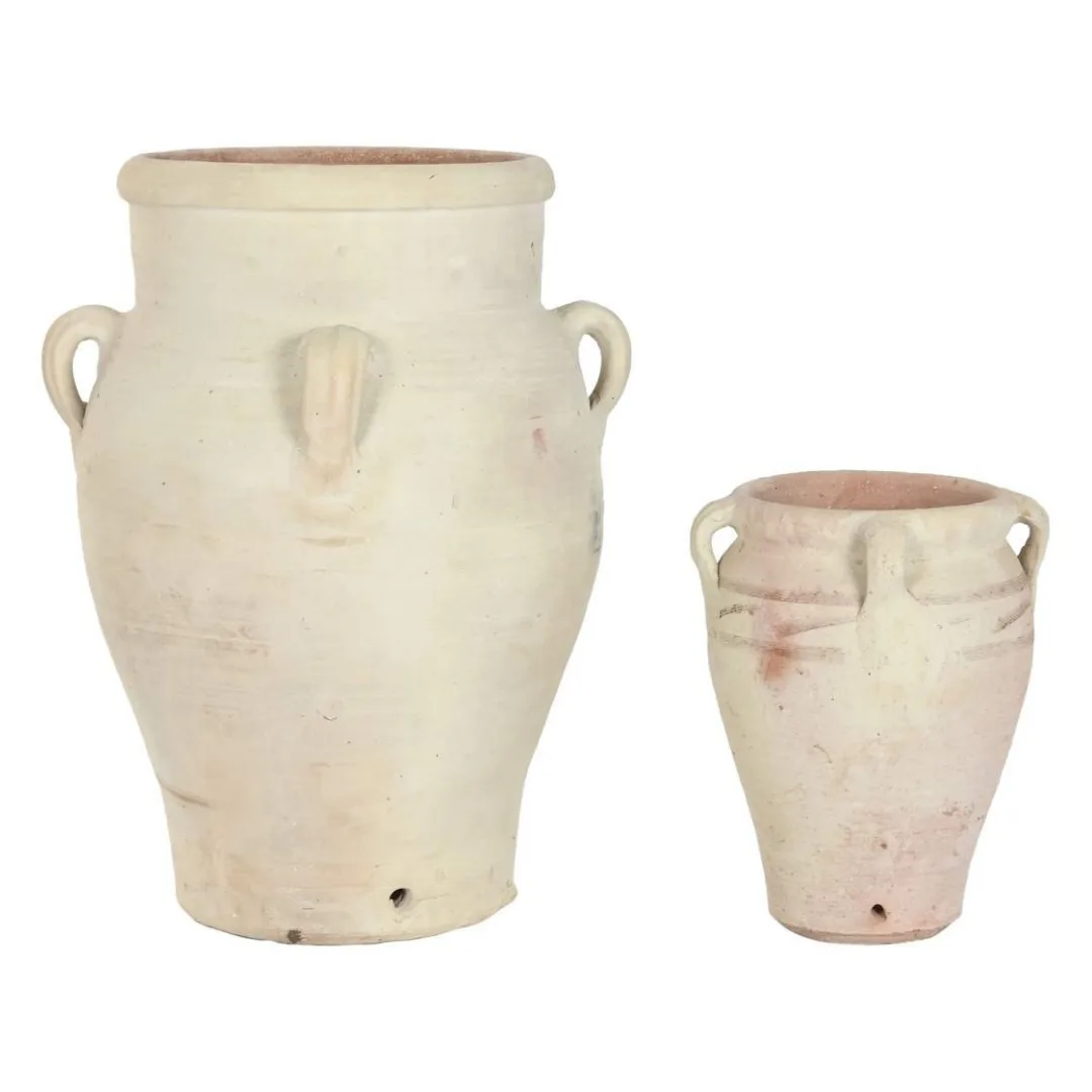 Set de 2 ánforas de terracota con asas 53X53X72