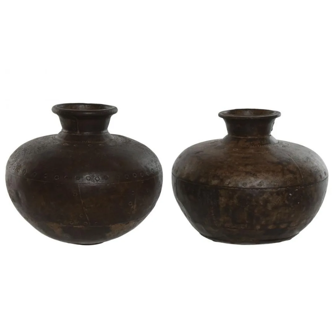 Set de 2 Vasijas de hierro 30X30X25