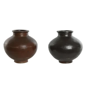 Set de 2 Vasijas de cerámica vidriada 40X40X30