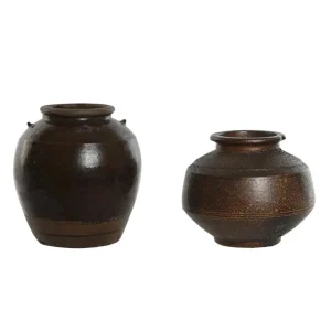 Set de 2 Vasijas de cerámica vidriada  25X25X20