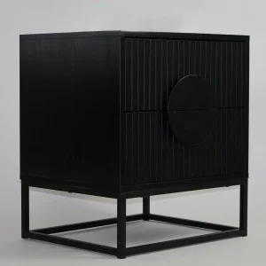 Buró Modelo Elio – Negro, 2 Cajones con Lambrín | 48×40×55 cm