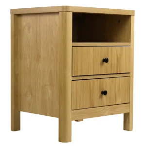 Buró Modelo Olmo – Natural, 2 Cajones, 1 Repisa y Herrajes Negros | 48×40×60 cm