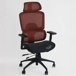 Silla Ergonómica de Oficina Modelo Vega – Roja y Negra, Malla Respirable, Soporte Lumbar y Reposabrazos Ajustables