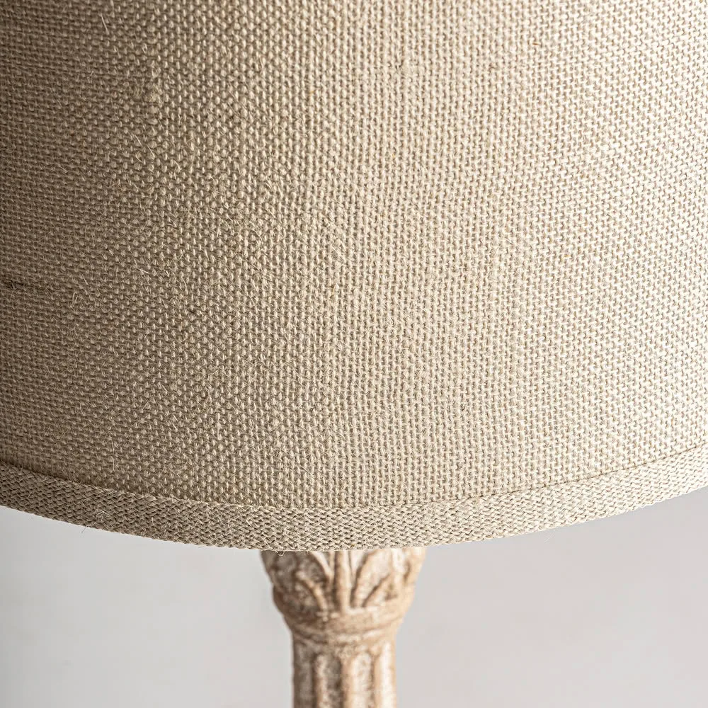 Lámpara de sobremesa de resina y algodón beige - Imagen 3