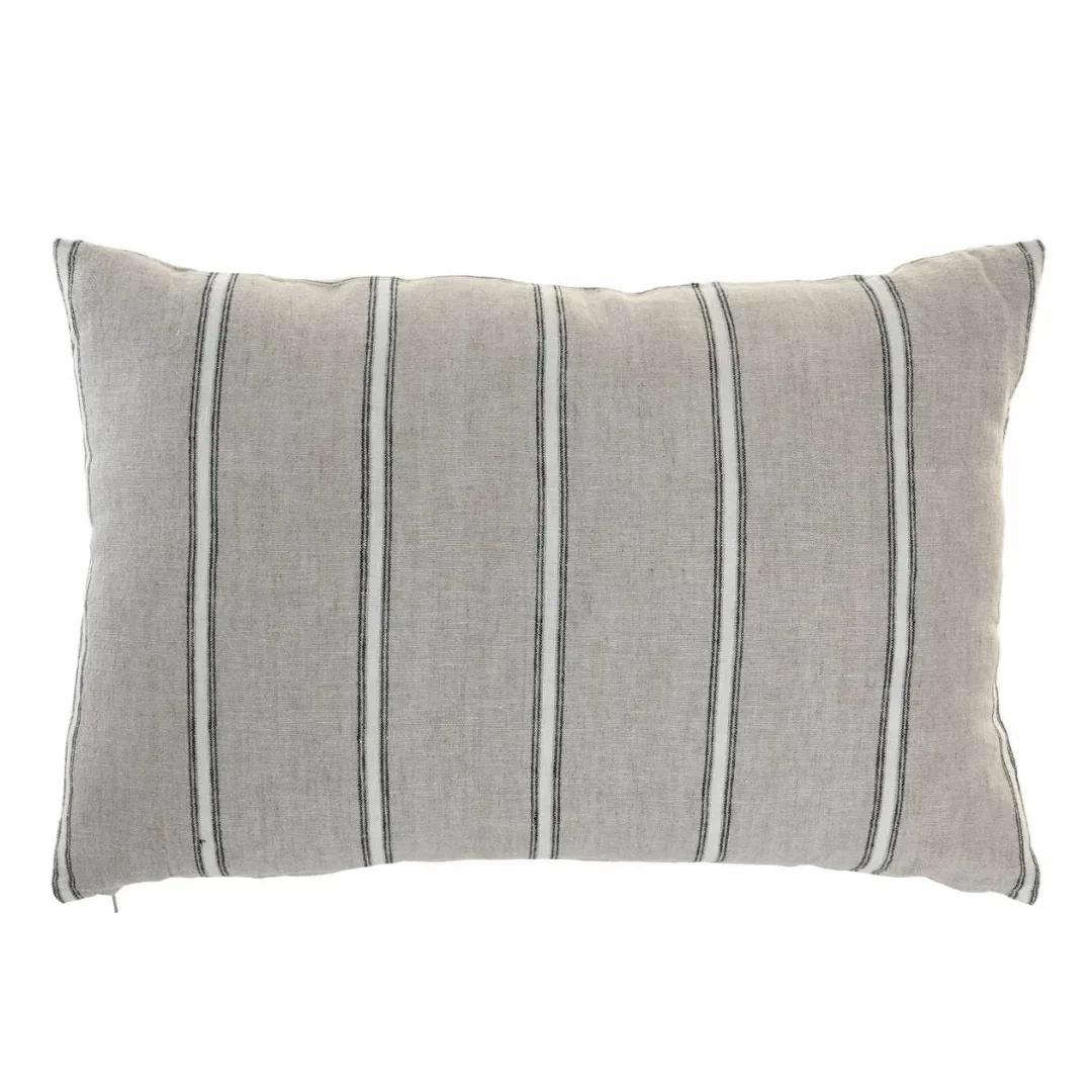 Cojín lino beige rayas 60X40