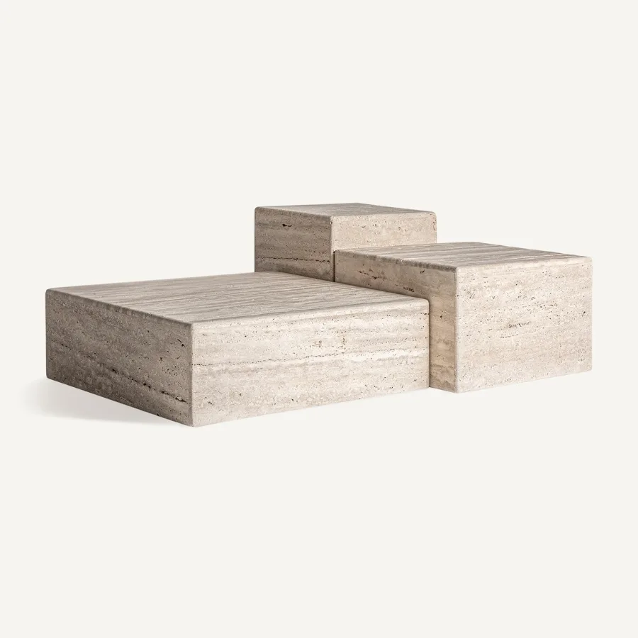 Mesa de centro mármol travertino 45 cm Rapolano - Imagen 6