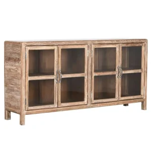 Buffet de teca reciclada y cristal 170X38X85