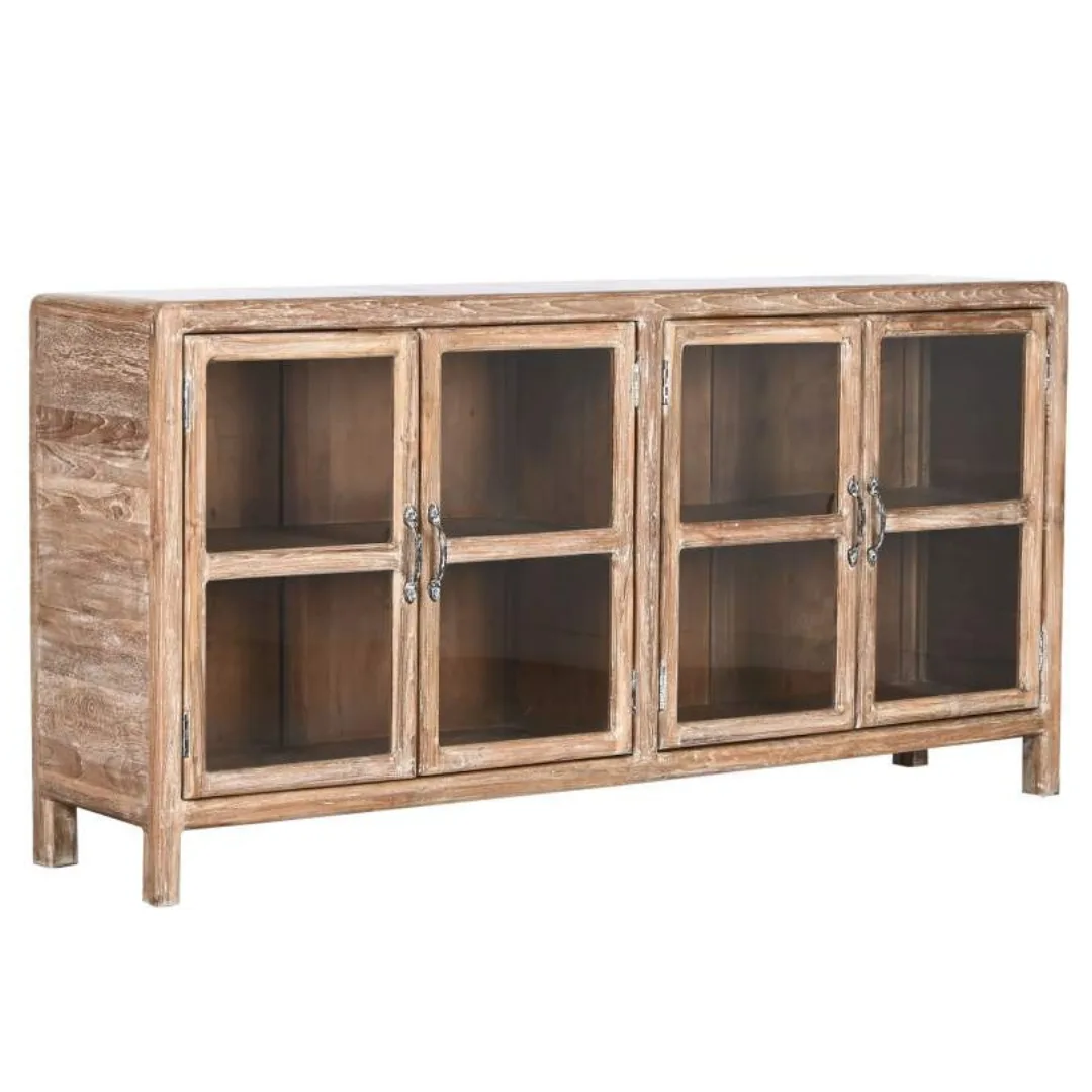 Buffet de teca reciclada y cristal 170X38X85
