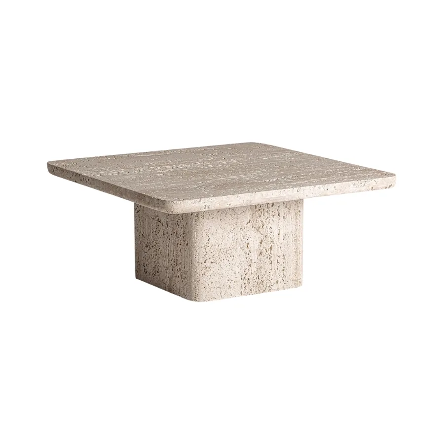 Mesa de centro en travertino Theuville 80 cm