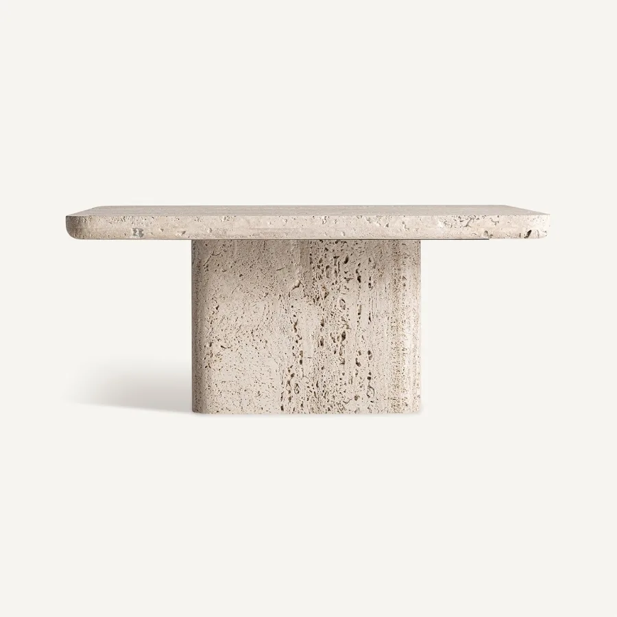 Mesa de centro en travertino Theuville 80 cm - Imagen 3