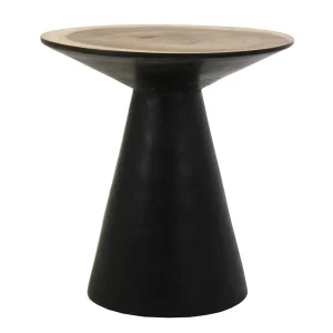 Mesa auxiliar negra de madera suar Arusa