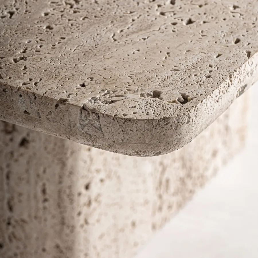 Mesa de centro en travertino Theuville 80 cm - Imagen 4