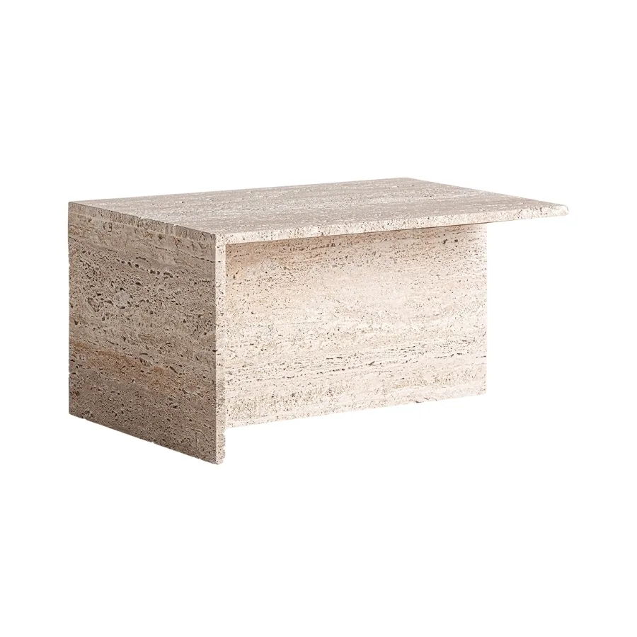 Mesa mármol travertino de centro Theuville 80 cm