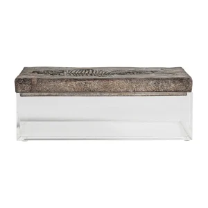 Caja de resina decorativa con efecto envejecido