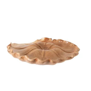 Centro de mesa estilo étnico de madera de teca