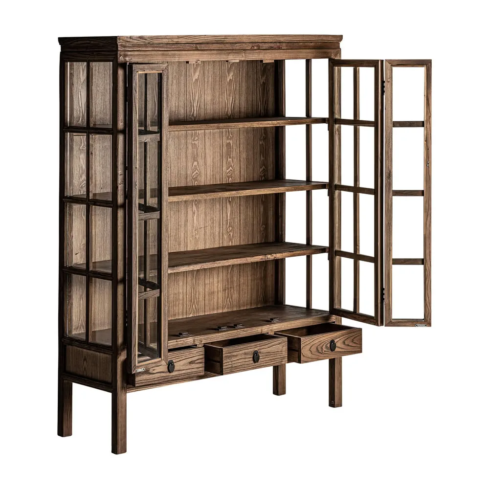 Vitrina 175 x 130CM de madera de olmo TARTU - Imagen 4