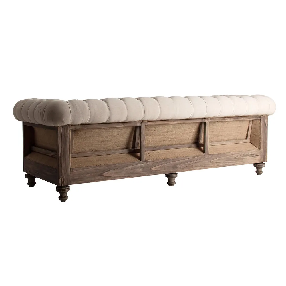 Sofá beige 240cm de estilo vintage Gore - Imagen 5