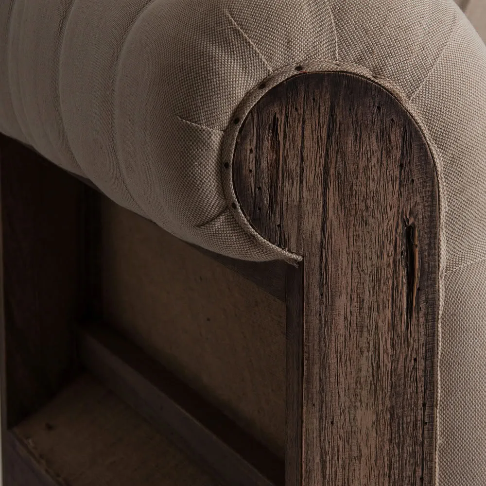 Sofá beige 240cm de estilo vintage Gore - Imagen 6