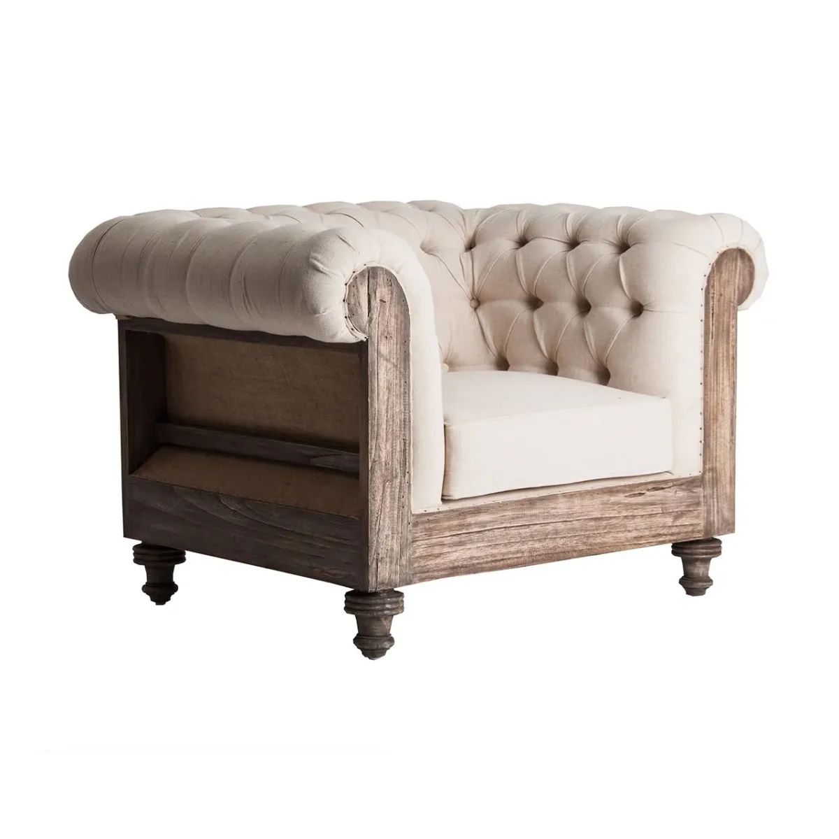 Sillón chesterfield beige Gore - Imagen 2