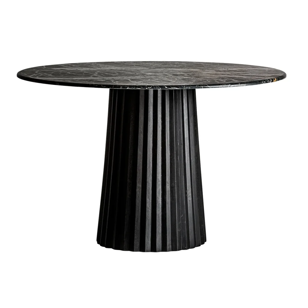 Mesa comedor de madera y mármol negro Plissé Wood - Imagen 3
