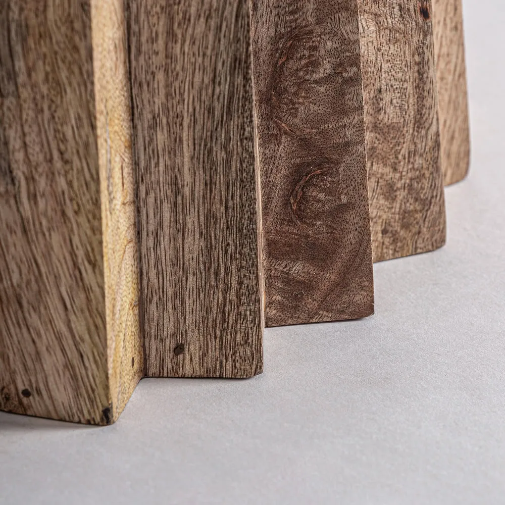 Mesa de comedor madera y mármol redonda 120 cm PLISSÉ WOOD - Imagen 4