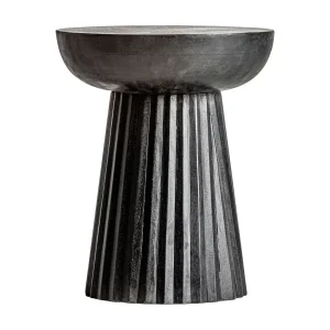 Mesa auxiliar negra de madera de mango Plissé