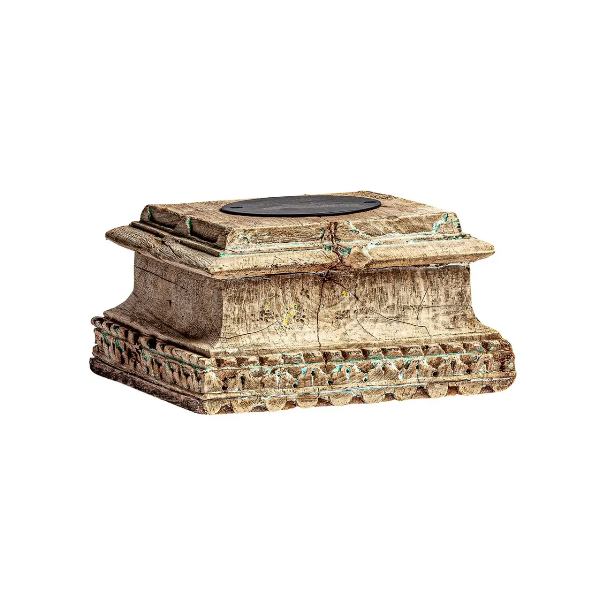 Portavela de madera de teka 33x33x28 cm Dhobley - Imagen 4