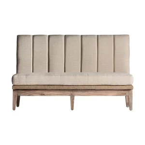 Sofá bar de teca y lino  171 cm RETZ