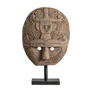 Figura decorativa de estilo étnico de hierro y madera