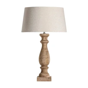 Lámpara de madera de mango y algodón