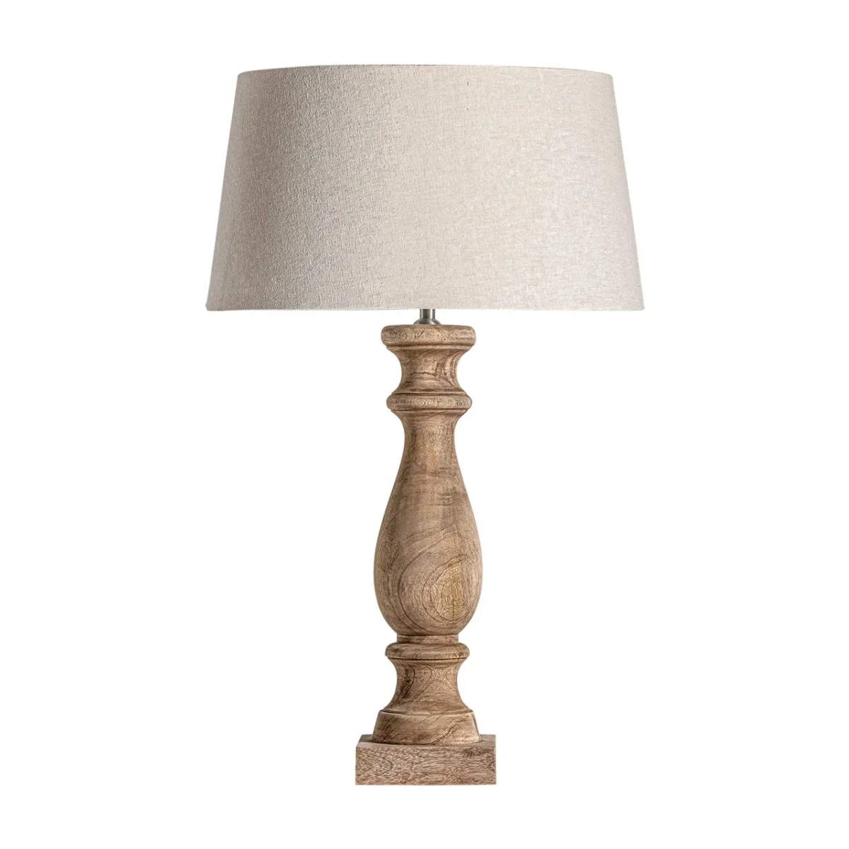 Lámpara de madera de mango y algodón