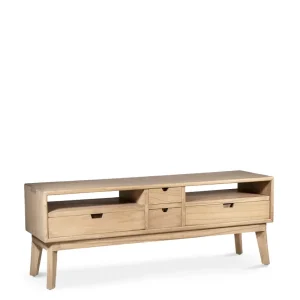 MUEBLE TV SCANDI 4 CAJONES 2 HUECOS 140*40*50