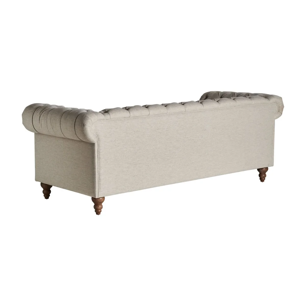 Sofá de lino gris 215 cm clásico de 3 plazas Blamont - Imagen 6