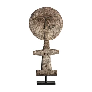 Figura decorativa de madera tropical marrón