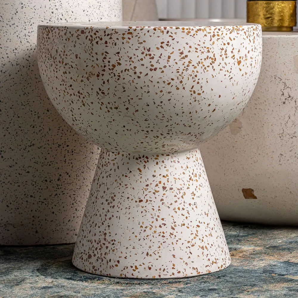 Mesa auxiliar Albenga de terrazo blanco - Imagen 6