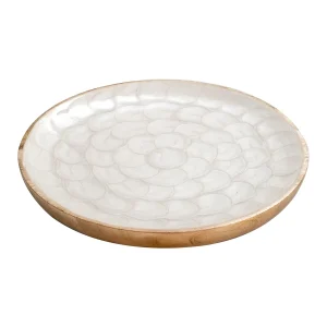Plato nácar madera peq (6 uds)