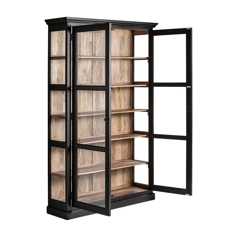 Vitrina negra de madera 210 x 135cm Babay - Imagen 4