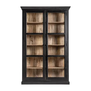 Vitrina negra de madera 210 x 135cm Babay