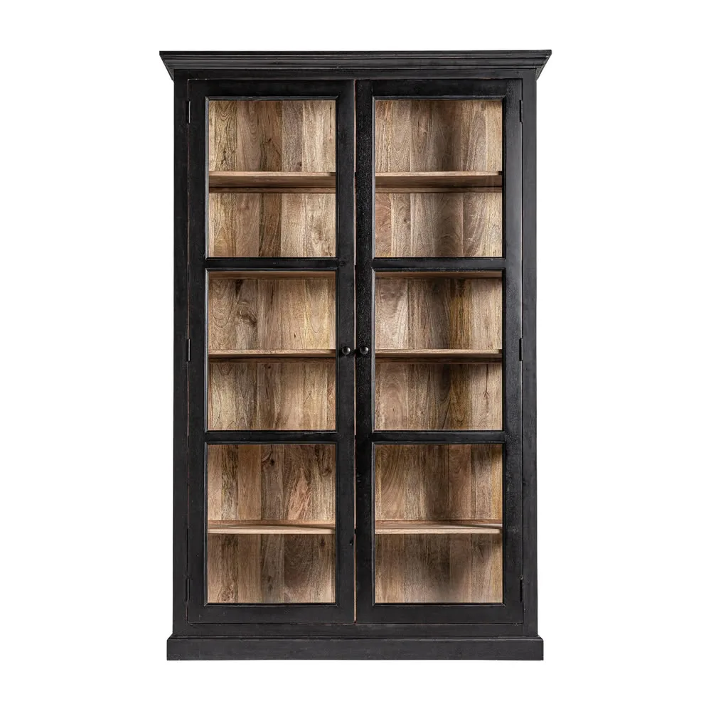 Vitrina negra de madera 210 x 135cm Babay