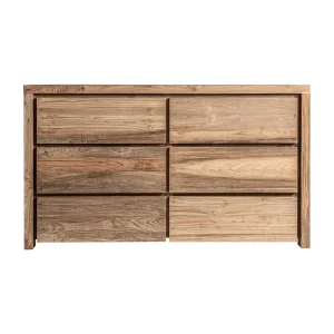 Cómoda de madera de teca reciclada 140 cm Lux
