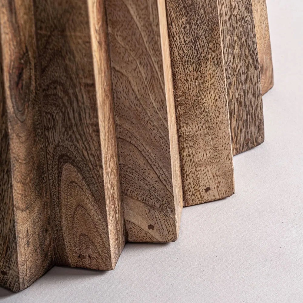 Mesa bar 80 cm de madera y mármol blanco Plissé Wood - Imagen 4