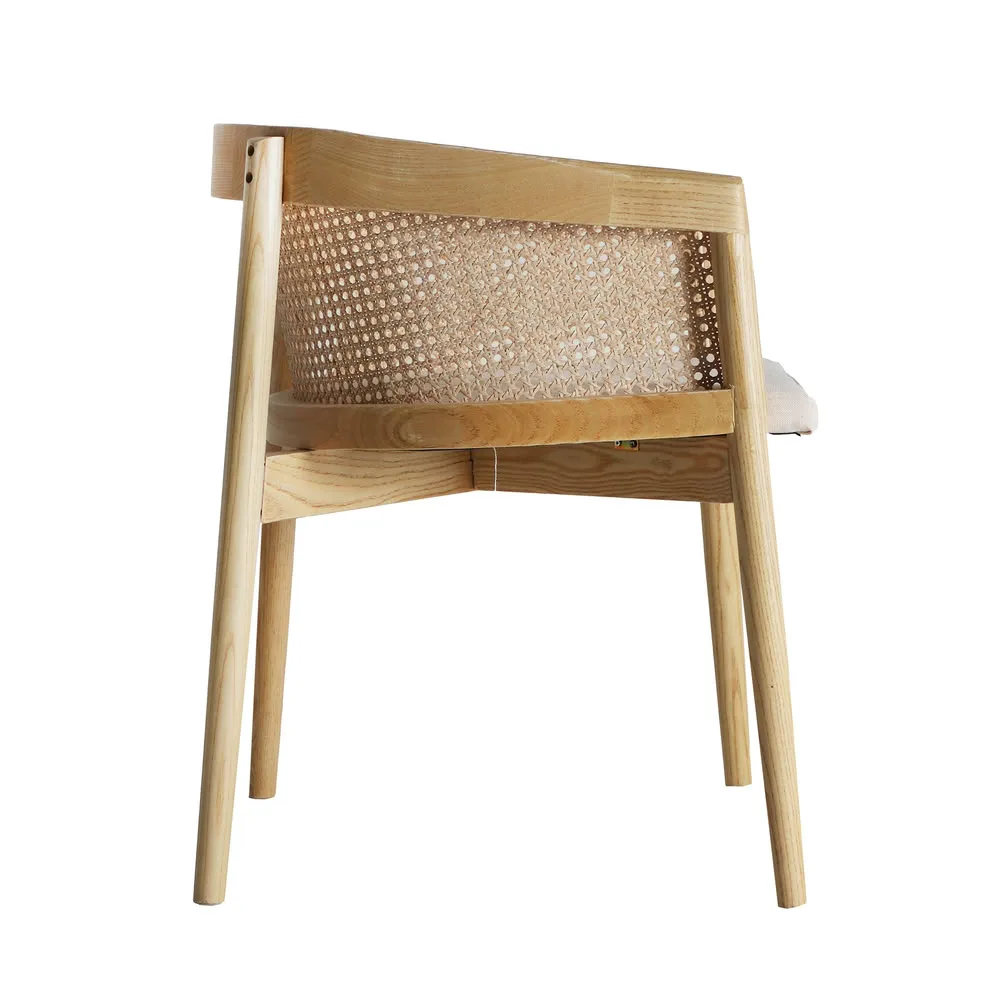 Silla Vikan de madera de olmo y lino - Imagen 9
