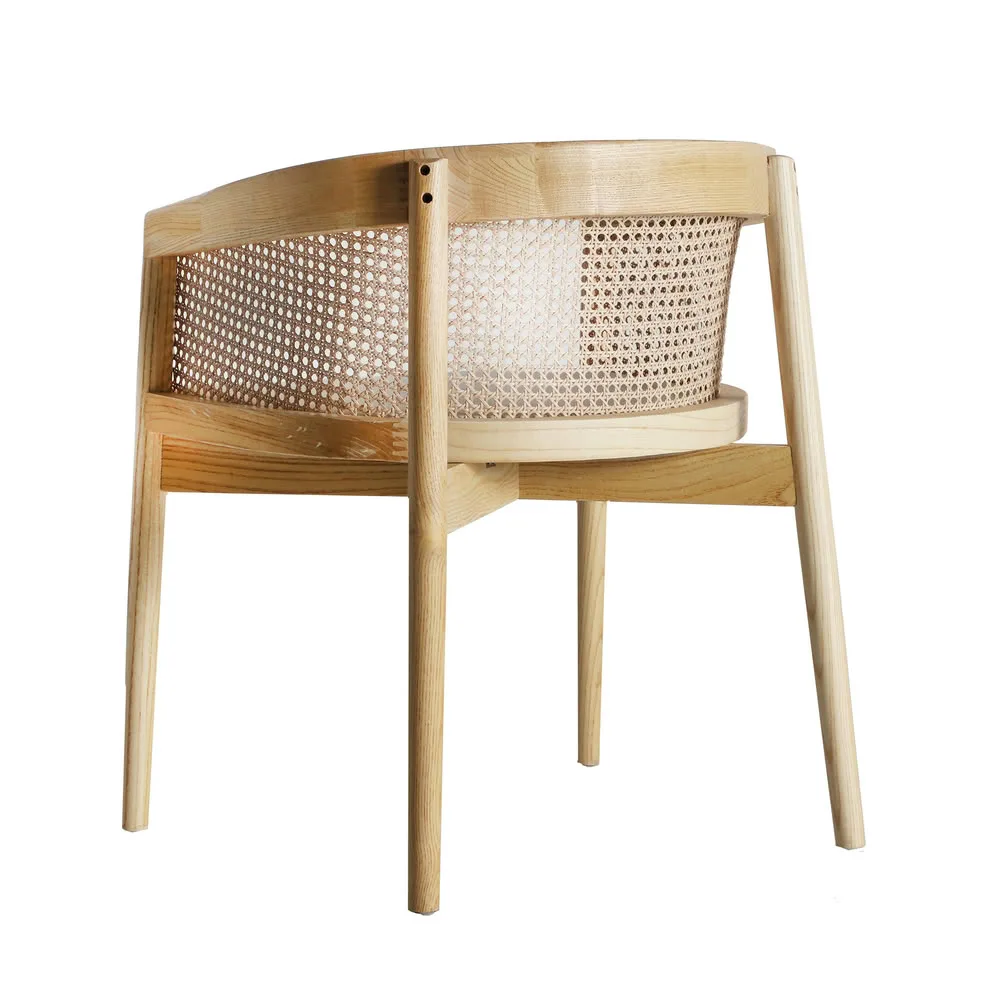 Silla Vikan de madera de olmo y lino - Imagen 8
