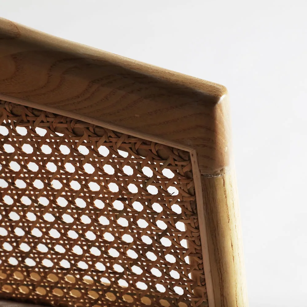 Silla Vikan de madera de olmo y lino - Imagen 6