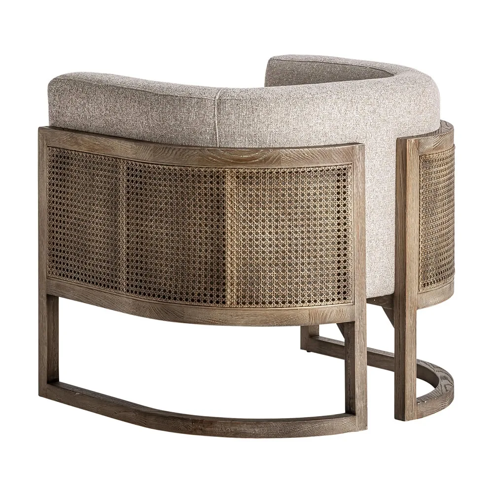 Sillón de madera de fresno tapizado beige Leiwen - Imagen 5