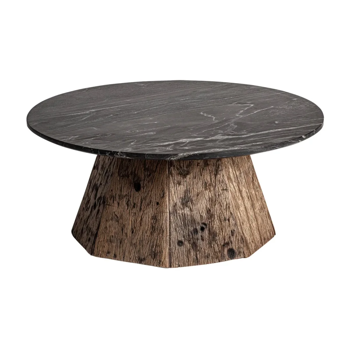 Mesa de centro de mármol y madera 80 cm Walding