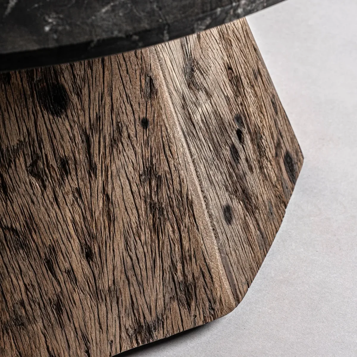 Mesa de centro de mármol y madera 80 cm Walding - Imagen 3