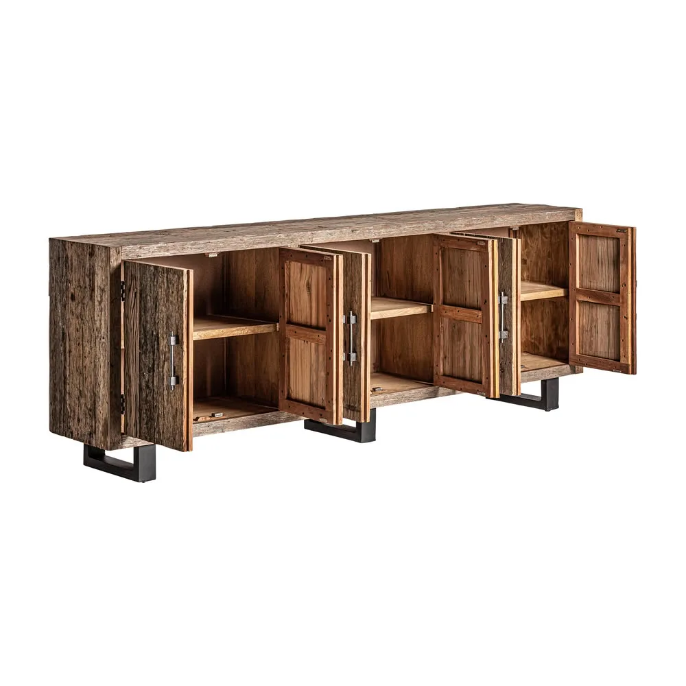 Aparador hierro y madera robusta 254cm Carrik - Imagen 5