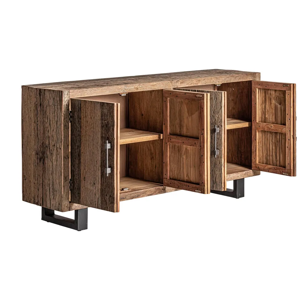 Aparador 180cm madera reciclada y metal Carrik - Imagen 4